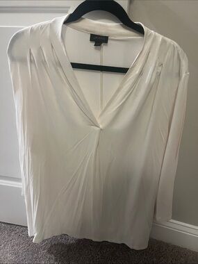 J.Jill Wearever Collection Ivory V-Neck Pleated Top XL
